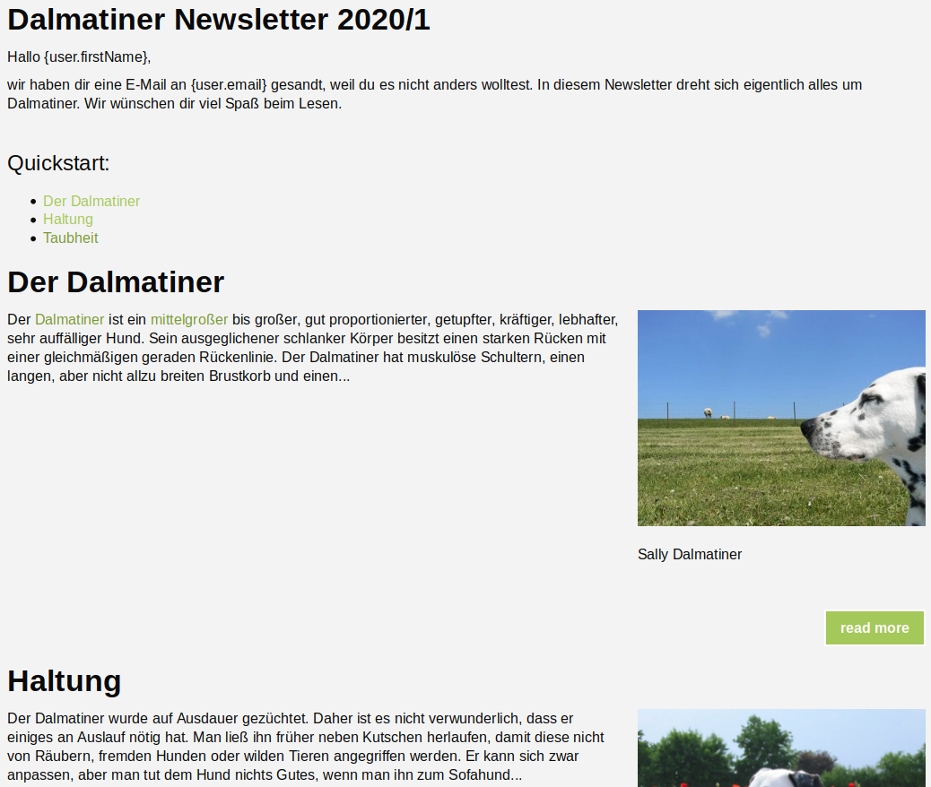 typenum for newsletter markup